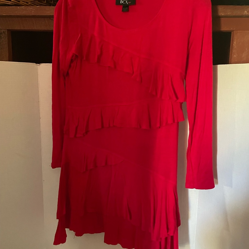 BCX Girl’s Vibrant Red Long Sleeve Dress